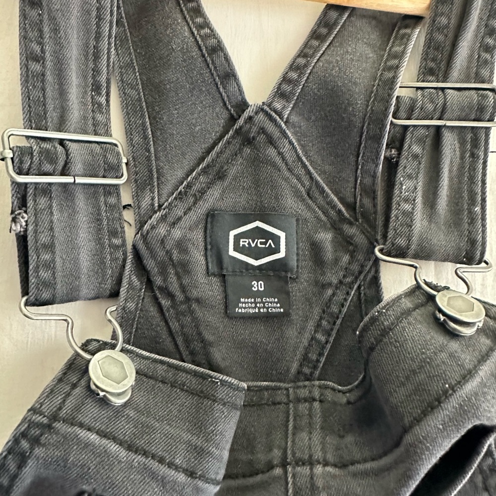 RVCA Charcoal Denim Overalls